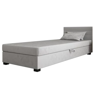 Polsterbett 80x195 KASANDRA 1 mit Stauraum - hellgrau