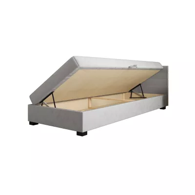 Polsterbett 80x195 KASANDRA 1 mit Stauraum - hellgrau