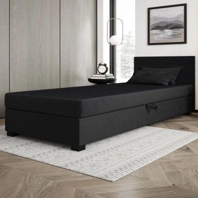 Polsterbett 80x195 KASANDRA 1 mit Stauraum - Graphit