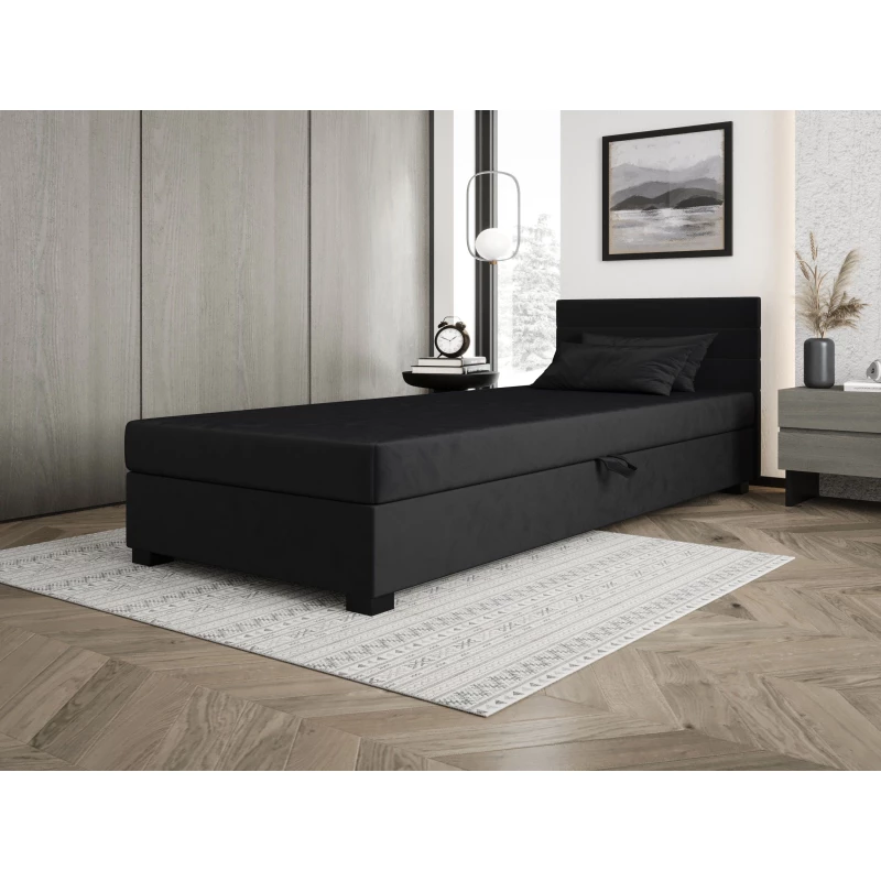 Polsterbett 80x195 KASANDRA 1 mit Stauraum - Graphit