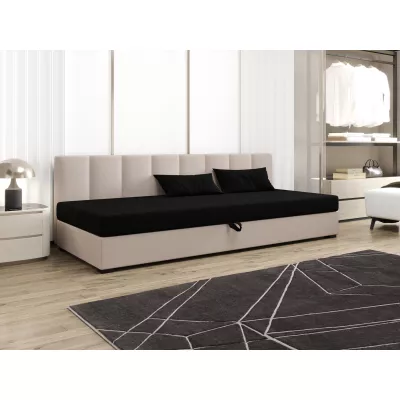 Einzelbett 90x195 MANKA BIZ 2 - schwarz / ecru