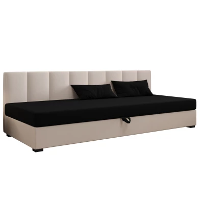 Einzelbett 120x195 MANKA BIZ 2 - schwarz/ecru