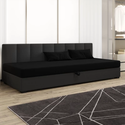 Einzelbett 90x195 MANKA BIZ 2 - schwarz/grau