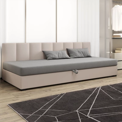 Einzelbett 80x195 MANKA BIZ 2 - hellgrau / ecru