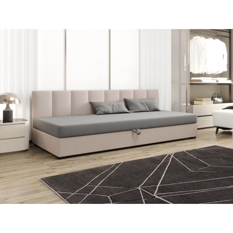 Einzelbett 80x195 MANKA BIZ 2 - hellgrau / ecru