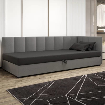 Einzelbett 90x195 MANKA PLUS 2 - grau / hellgrau