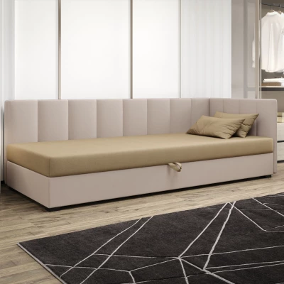 Einzelbett 100x195 MANKA PLUS 2 - braun/ecru