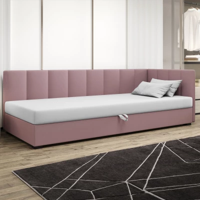 Einzelbett 100x195 MANKA PLUS 2 - rosa/weiß