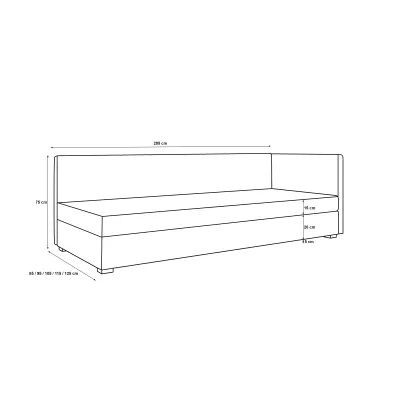 Einzelbett 110x195 MANKA PLUS 2 - ecru