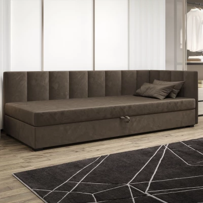 Einzelbett 90x195 MANKA PLUS 2 - dunkelbraun