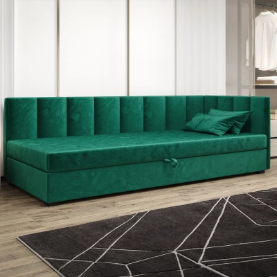 Einzelbett 90x195 MANKA PLUS 2 - grün