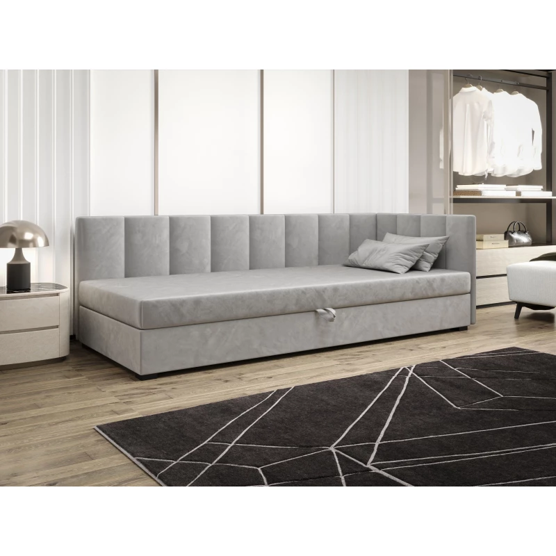 Einzelbett 90x195 MANKA PLUS 2 - hellgrau