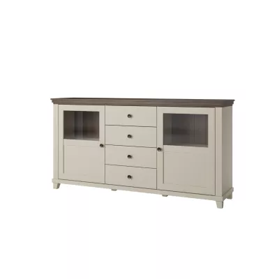 Breite, kombinierte Kommode EROL – Beige/Dunin-Eiche