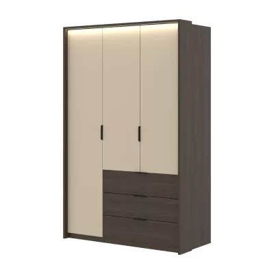 Kleiderschrank 140 cm DEMETRA - Beige / Dunin-Eiche
