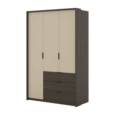 Kleiderschrank 140 cm DEMETRA - Beige / Dunin-Eiche