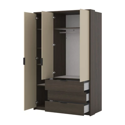 Kleiderschrank 140 cm DEMETRA - Beige / Dunin-Eiche