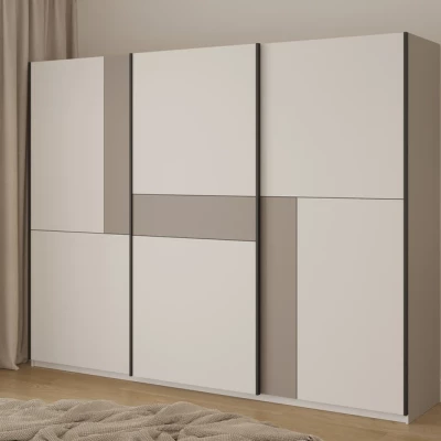 Kleiderschrank 270 cm DEVORAH mit Schiebetüren – Kaschmir/Beige