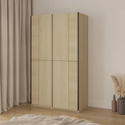Kleiderschrank 120 cm DEVORAH mit Schiebetüren - Eiche