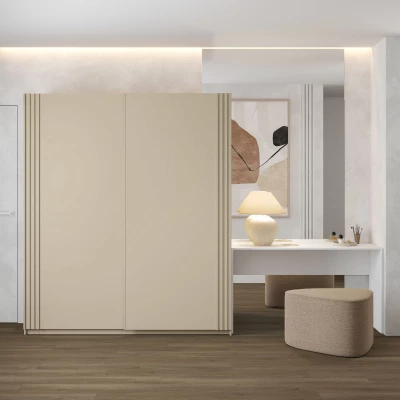Kleiderschrank 180 cm DIMITRA mit Schiebetüren - beige