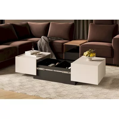 Ausziehbarer Couchtisch DENALI – Kaschmir/Schwarz