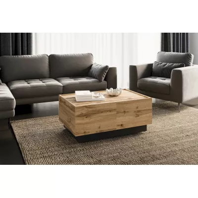 Ausziehbarer Couchtisch DENALI – Wotan-Eiche / Schwarz