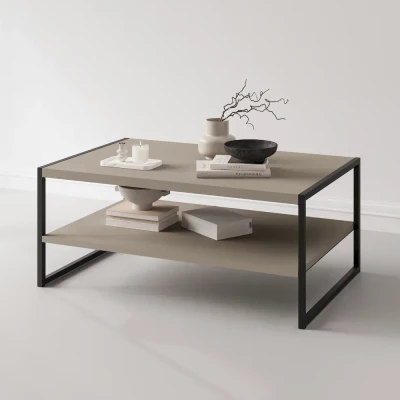 Breiter Couchtisch DENALI – beige/schwarz