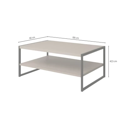 Breiter Couchtisch DENALI – beige/schwarz