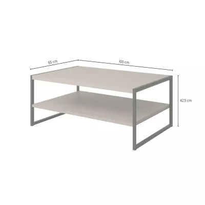 Breiter Couchtisch DENALI – beige/schwarz