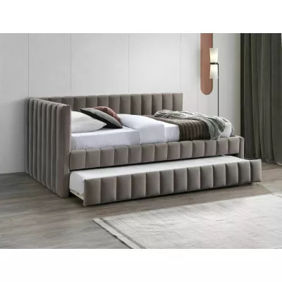 Klappbares Einzelbett 120x200 VALLY - Dunkelbeige