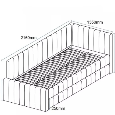 Klappbares Einzelbett 120x200 VALLY - Dunkelbeige