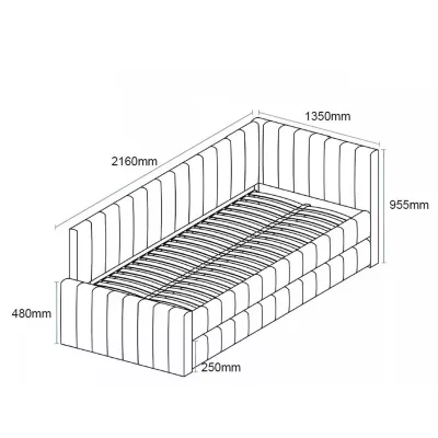 Klappbares Einzelbett 120x200 VALLY - Dunkelbeige