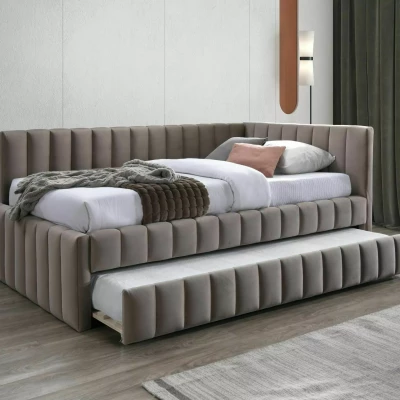 Klappbares Einzelbett 120x200 VALLY - Dunkelbeige