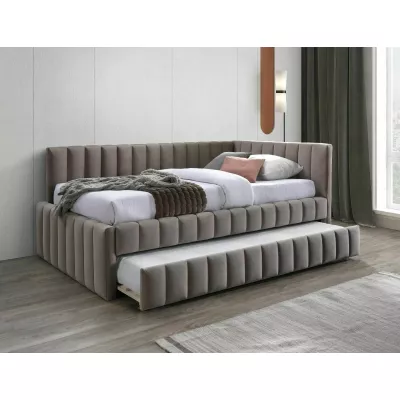 Klappbares Einzelbett 120x200 VALLY - Dunkelbeige