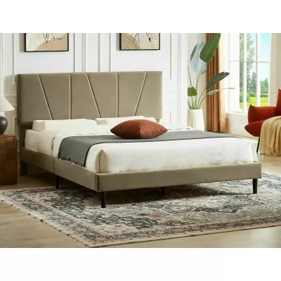 Doppelbett mit Polsterung 160x200 ARLETTE - beige