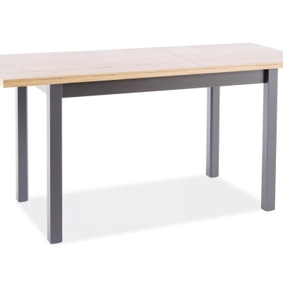 Ausziehbarer Esstisch 120(160)x68 ANTHONY - Eiche, handgefertigt / schwarz