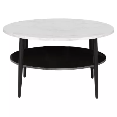 Couchtisch BRANKO 1 - weißer Marmor / schwarz