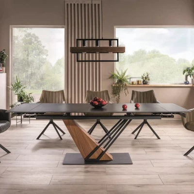 Designer-Esstisch FARES – Schwarz/Esche