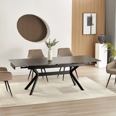 Ausziehbarer Esstisch 160(220)x90 EDITHA - schwarz