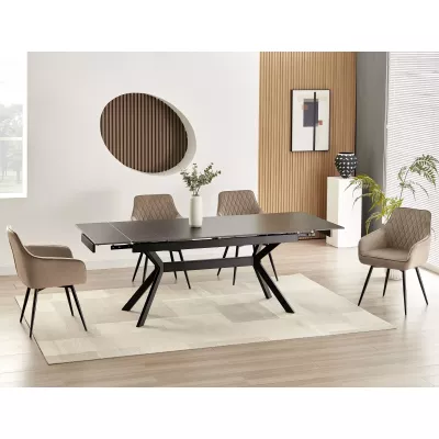 Ausziehbarer Esstisch 160(220)x90 EDITHA - schwarz