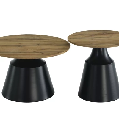 EDVIN Couchtisch-Set – Eiche, handgefertigt / Schwarz