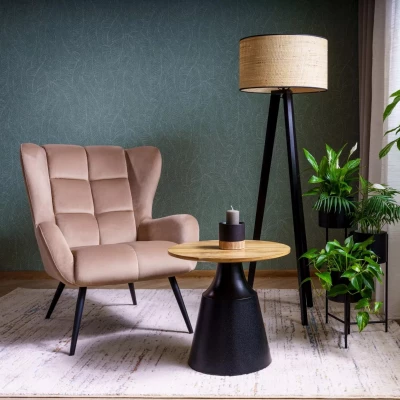 EDVIN Couchtisch-Set – Eiche, handgefertigt / Schwarz