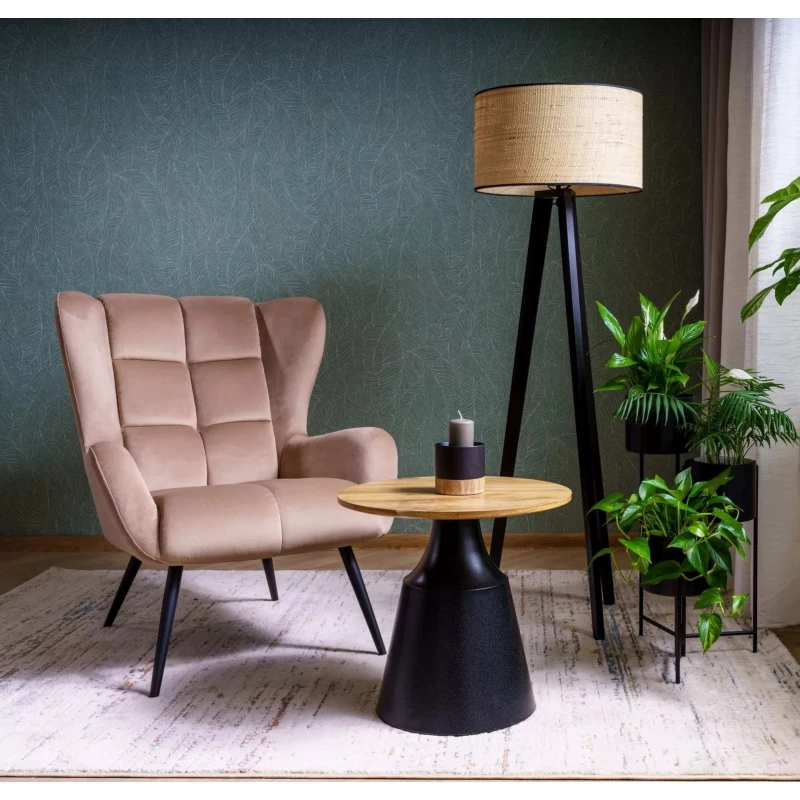 EDVIN Couchtisch-Set – Eiche, handgefertigt / Schwarz