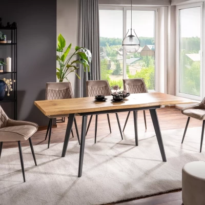 MAELIE Polsterstuhl für Esszimmer - beige/schwarz