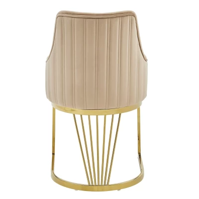 Designer-Esszimmerstuhl VALBURKA – Beige/Gold