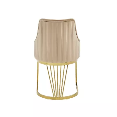 Designer-Esszimmerstuhl VALBURKA – Beige/Gold