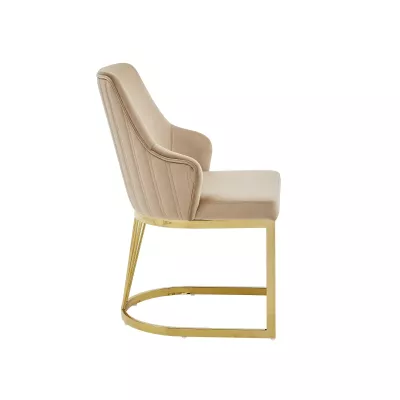 Designer-Esszimmerstuhl VALBURKA – Beige/Gold
