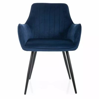 VANGELI Polsterstuhl für Esszimmer - blau/schwarz