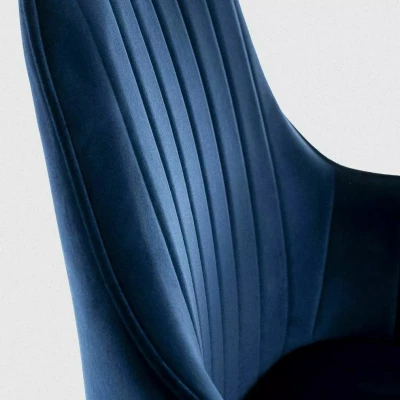 VANGELI Polsterstuhl für Esszimmer - blau/schwarz