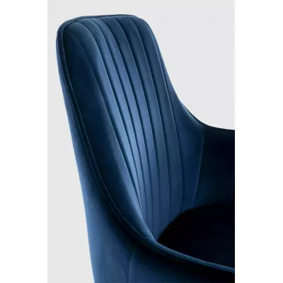 VANGELI Polsterstuhl für Esszimmer - blau/schwarz