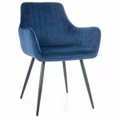 VANGELI Polsterstuhl für Esszimmer - blau/schwarz
